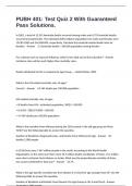 PUBH 401&colon; Test Quiz 2 With Guaranteed Pass Solutions&period;