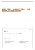 AFSP EXAM &vert; 125 QUESTIONS &vert; WITH COMPLETE SOLUTIONS&excl;&excl;