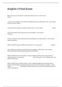 English 4 Final Exam And Review Questions With 100&percnt; Verified Correct Answers&period;