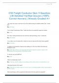 CSX Freight Conductor Quiz 3 Questions  with Detailed Verified Answers &lpar;100&percnt;  Correct Answers&rpar; &sol;Already Graded A&plus;