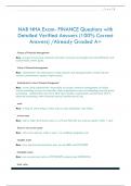 NAB NHA Exam- FINANCE Questions with  Detailed Verified Answers &lpar;100&percnt; Correct  Answers&rpar; &sol;Already Graded A&plus;