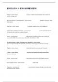 ENGLISH 4 EXAM REVIEW QUESTIONS WITH ALL COMPLETE AND VERIFIED SOLUTIONS GRADED A&plus;&period;