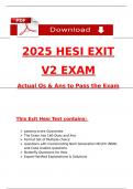 2025 HESI Exit Exam V2 Actual Qs & Ans to Pass the Exam &lpar;NGN style Qs & Case studies&rpar;&comma; 100&percnt; Verified
