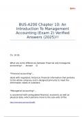 BUS-A200 Chapter 10 An Introduction To Management Accounting &lpar;Exam 2&rpar; Verified Answers &lpar;2025&rpar;&excl;&excl;