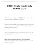 D075 - Study Guide fully solved 2025