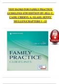 TEST BANKS FOR FAMILY PRACTICE GUIDELINES 6TH EDITION BY JILL C&period; CASH&semi; CHERYL A&period; GLASS&semi; &lrm;JENNY MULLEN&vert;&vert;CHAPTERS 1 - 23