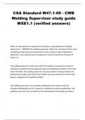 CSA Standard W47&period;1-09 - CWB Welding Supervisor study guide WXE1&period;1 &lpar;verified answers&rpar;