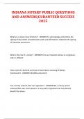 INDIANA NOTARY PUBLIC QUESTIONS AND ANSWERS&vert;GURANTEED SUCCESS 2025