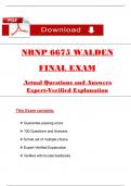 NRNP 6675 Final Exam Qs and Ans with Explanation &lpar;Latest 2025 &sol; 2026&rpar;&colon; Most Comprehensive to Pass the Exam&comma; 100&percnt; Verified - PDF