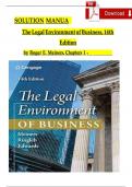 solution manual for the legal environment&lowbar;of business 14th edition by roger e meiners&period;