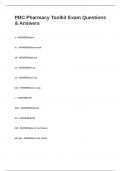 PBC Pharmacy Toolkit Exam Questions & Answers 