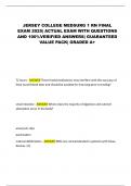 JERSEY COLLEGE MEDSURG 1 RN FINAL EXAM 2025&vert; ACTUAL EXAM WITH QUESTIONS AND 100&percnt;VERIFIED ANSWERS&vert; GUARANTEED VALUE PACK&vert; GRADED A&plus;