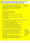 Pharm capstone assessment 2 questions with 100&percnt; complete solutions &lpar;latest version&rpar;