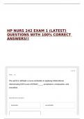 HP NURS 242 EXAM 1 &lpar;LATEST&rpar; QUESTIONS WITH 100&percnt; CORRECT ANSWERS&excl;&excl;