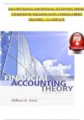SOLUTION MANUAL FOR FINANCIAL ACCOUNTING THEORY 7TH EDITION BY WILLIAM R. SCOTT, PATRICIA O'BRIEN CHAPTERS 1 - 13, COMPLETE