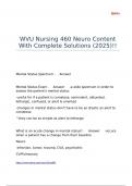 WVU Nursing 460 Neuro Content With Complete Solutions &lpar;2025&rpar;&excl;&excl;