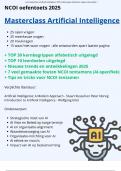 NCOI oefentoets Master Artificial Intelligence 3 maanden - &lpar;niveau&colon; gevorderd&rpar; - oefenvragen met antwoorden&comma; kernbegrippen&comma; leerdoelen&comma; tentamenhacks en meer - NIEUW 2025