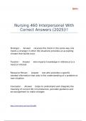 Nursing 460 Interpersonal With Correct Answers &lpar;2025&rpar;&excl;&excl;