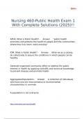 Nursing 460-Public Health Exam 1 With Complete Solutions &lpar;2025&rpar;&excl;&excl;