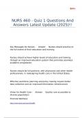 NURS 460 - Quiz 1 Questions And Answers Latest Update &lpar;2025&rpar;&excl;&excl;