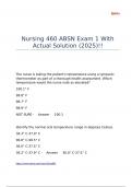 Nursing 460 ABSN Exam 1 With Actual Solution &lpar;2025&rpar;&excl;&excl;