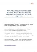 NUR 460 Population Focused Practice Public Health Nursing &lpar;EXAM1&rpar; With Correct Answers &lpar;2025&rpar;&excl;&excl;