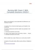 Nursing 460 Midterm Questions And Answers Latest Update &lpar;2025&rpar;&excl;&excl;