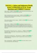 NSG2113 - Culture and Indigenous Health  &lpar;week 7&rpar; UPDATED ACTUAL  Exam  Questions and CORRECT Answers 