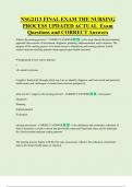 NSG2113 FINAL EXAM THE NURSING  PROCESS UPDATED ACTUAL  Exam  Questions and CORRECT Answers 