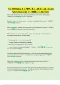 NU 100 Quiz 1 UPDATED  ACTUAL  Exam  Questions and CORRECT Answers 