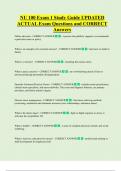 NU 100 Exam 1 Study Guide UPDATED  ACTUAL Exam Questions and CORRECT  Answers 