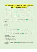 NU 100 Quiz 2 UPDATED  Exam Questions  and CORRECT Answers 