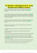 NU 100 Quiz 2 UPDATED ACTUAL  Exam  Questions and CORRECT Answers 