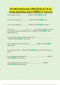 NU100 Final Exam UPDATED ACTUAL   Exam Questions and CORRECT Answers