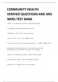 COMMUNITY HEALTH VERIFIED QUESTIONS AND ANSWERS TEST BANK