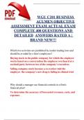 WGU C201 BUSINESS ACUMEN OBJECTIVE ASSESSMENT EXAM ACTUAL EXAM COMPLETE 400 QUESTIONS AND DETAILED ANSWERS RATED A  BRAND NEW&excl;&excl;&excl;