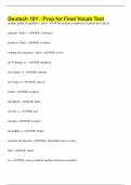 Deutsch 101 - Prep for Final Vocab Test