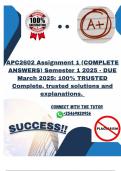 APC2602 Assignment 1 &lpar;ALL 3 ESSAYS COMPLETE ANSWERS&rpar; Semester 1 2025 - DUE March