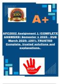 APC2602 Assignment 1 &lpar;ALL 3 ESSAYS COMPLETE ANSWERS&rpar; Semester 1 2025 - DUE March