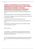 AMERICAN GOVERNMENT&comma; SBU&comma; DR KWASI 2025&vert; BRAND NEW ACTUAL EXAM 4 WITH 100&percnt; VERIFIED QUESTIONS AND CORRECT SOLUTIONS&vert; GUARANTEED VALUE PACK&vert; ACE YOUR GRADES&period;