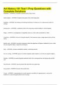 Art History 101 Test 1 Prep Questions with Complete Solutions