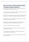 Missouri Drivers Exam Questions With Complete Solutions Rated A&plus;