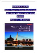 Solution Manual for Modern Advanced Accounting In Canada 9th Edition Hilton Murray&comma; Herauf Darrell
