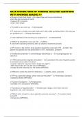 NACE FOUNDATIONS OF NURSING 2025&sol;2026 QUESTIONS WITH ANSWERS GRADED A&plus;