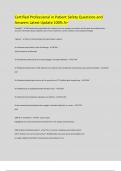 Certified Professional in Patient Safety Questions and  Answers Latest Update 100&percnt; A&plus;