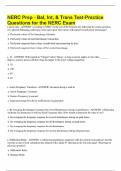 NERC Prep - Bal&comma; Int&comma; & Trans Test-Practice Questions for the NERC Exam