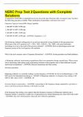 NERC Prep Test 2 Questions with Complete Solutions