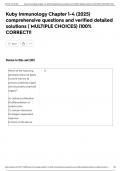 Kuby Immunology Chapter 1-4 &lpar;2025&rpar; comprehensive questions and verified detailed solutions &lpar; MULTIPLE CHOICES&rpar; &vert;100&percnt; CORRECT&excl;&excl;