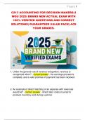 C213 ACCOUNTING FOR DECISION MAKERS-2  WGU 2025&vert; BRAND NEW ACTUAL EXAM WITH  100&percnt; VERIFIED QUESTIONS AND CORRECT  SOLUTIONS&vert; GUARANTEED VALUE PACK&vert; ACE  YOUR GRADES&period; 