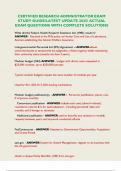 CERTIFIED RESEARCH ADMINISTRATOR EXAM STUDY GUIDE&sol;LATEST UPDATE-2025&sol; ACTUAL EXAM QUESTIONS WITH COMPLETE SOLUTIONS